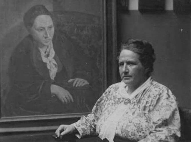 Photo of Gertrude Stein with her Portrait
