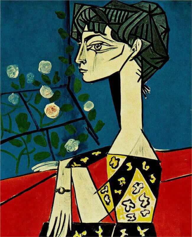 Jacqueline with flowers, 1954 by Pablo Picasso